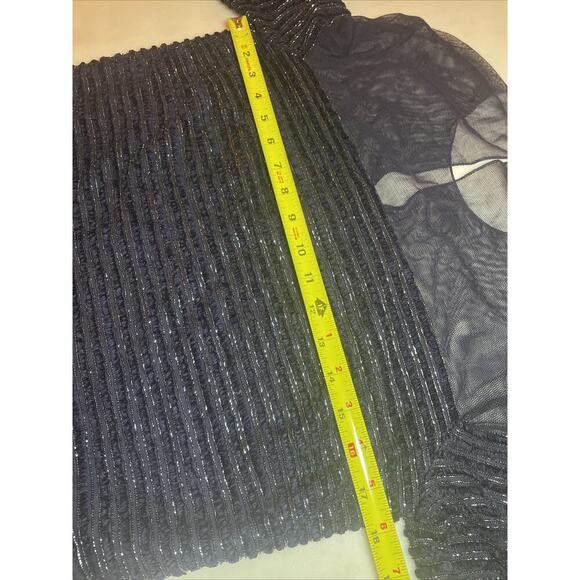 Ralph Lauren Collection Purple Label Long Sleeve Top Runway Blouse Sheer Neck 8 - Picture 4 of 10